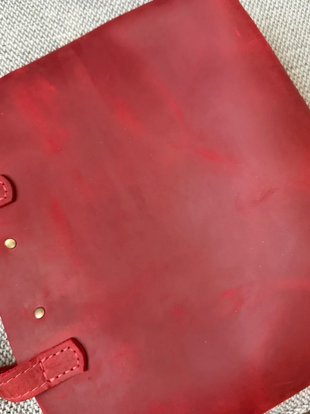 Portland Leather Red Leather Mini Tote  with Removable Crossbody Strap Phoenix